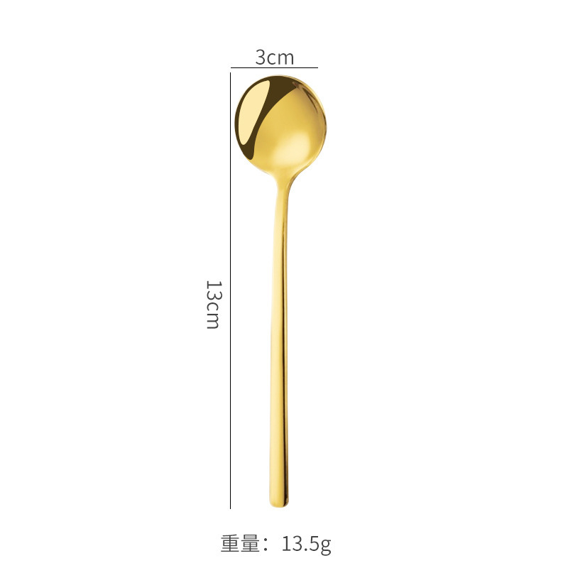 304ステンレスコーヒースプーン高颜値金色の小さな丸いスプーンツバメの巣スプーン蜂蜜スプーン薯粉スプーン卸売り|undefined