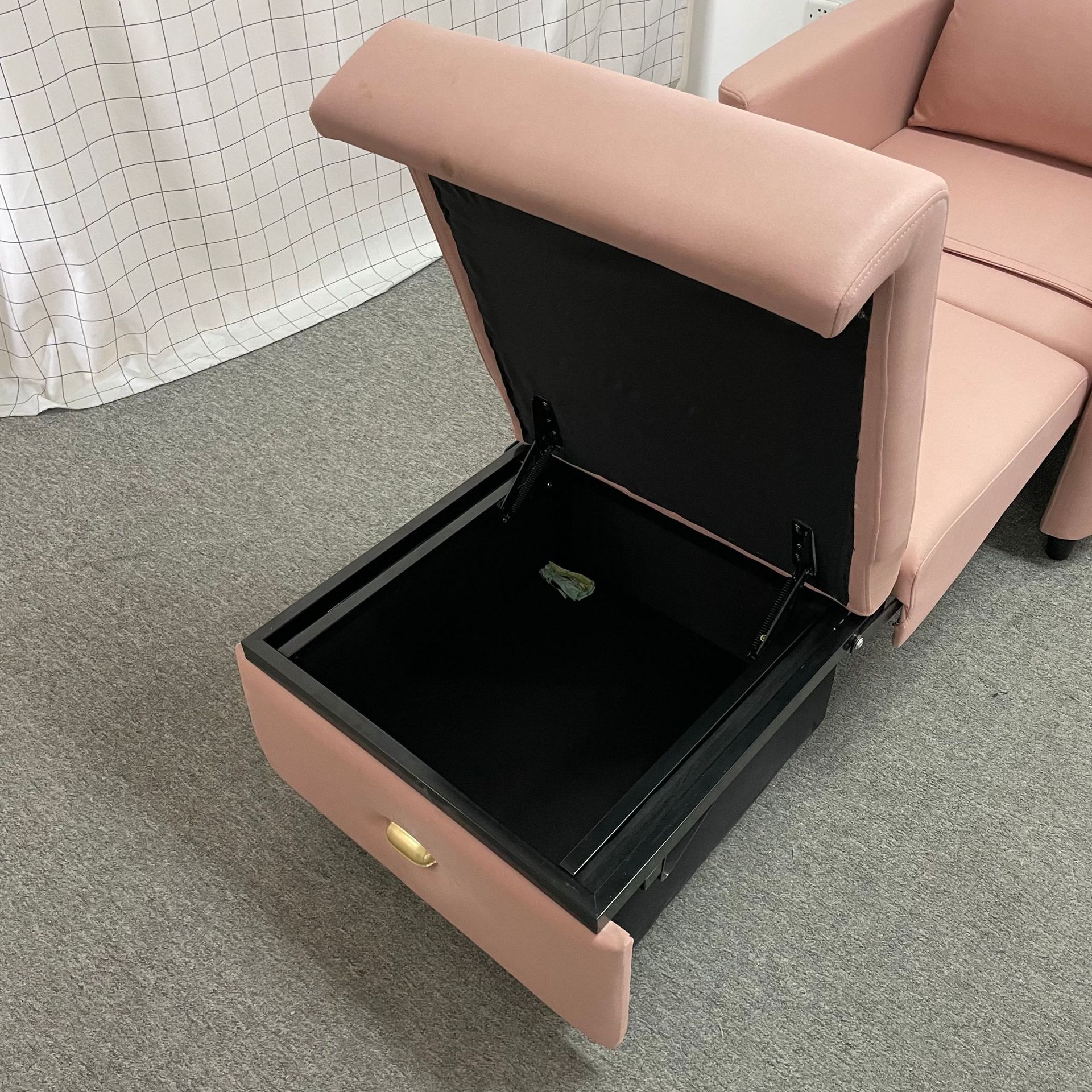 Almacenamiento plegable multifuncional de una sola persona balcón sofá cama de almuerzo tecnología tela de cuero silla de acompañamiento médico