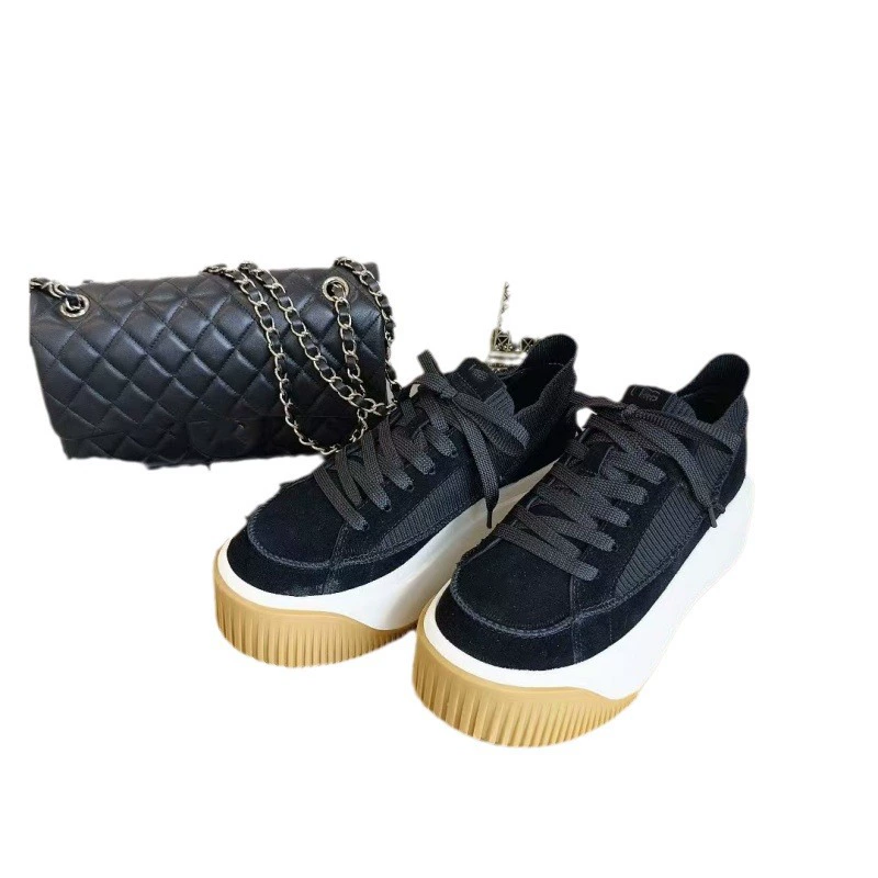 2024 new UG thick bottom biscuits shoes Lazy casual shoes sports loose cake increase small white shoes round head