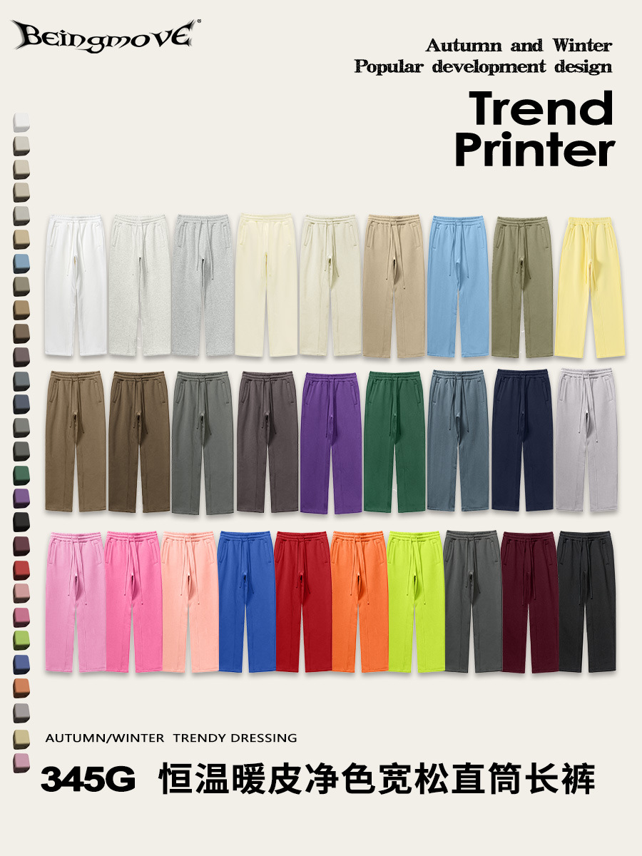 Pantalones deportivos casuales de pierna recta para hombre, estilo americano, de marca, a la moda, para jóvenes, holgados, de talla grande, gruesos, para otoño e invierno 2026