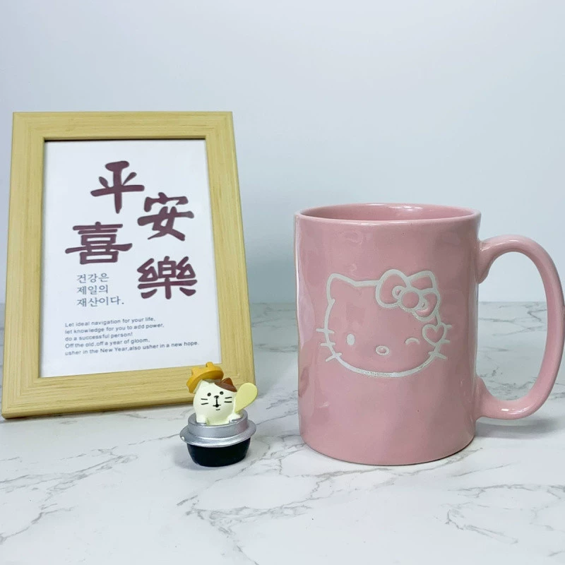 Керамическая кружка большого объема Hello Kitty, милая мультяшная кружка для воды и кофе