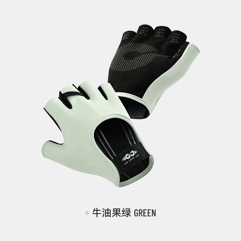 Guantes deportivos para ciclismo al aire libre para mujer, equipo de entrenamiento de yoga para bicicleta, guantes de medio dedo de silicona antideslizantes y con absorción de impactos para fitness para hombres