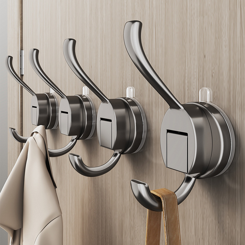 Suction Cup Hooks, No-Drill Vacuum Strong Load-Bearing Wall-Mounted Hooks for Bathroom and Kitchen, Traceless Adhesive Hooks for Behind Doors