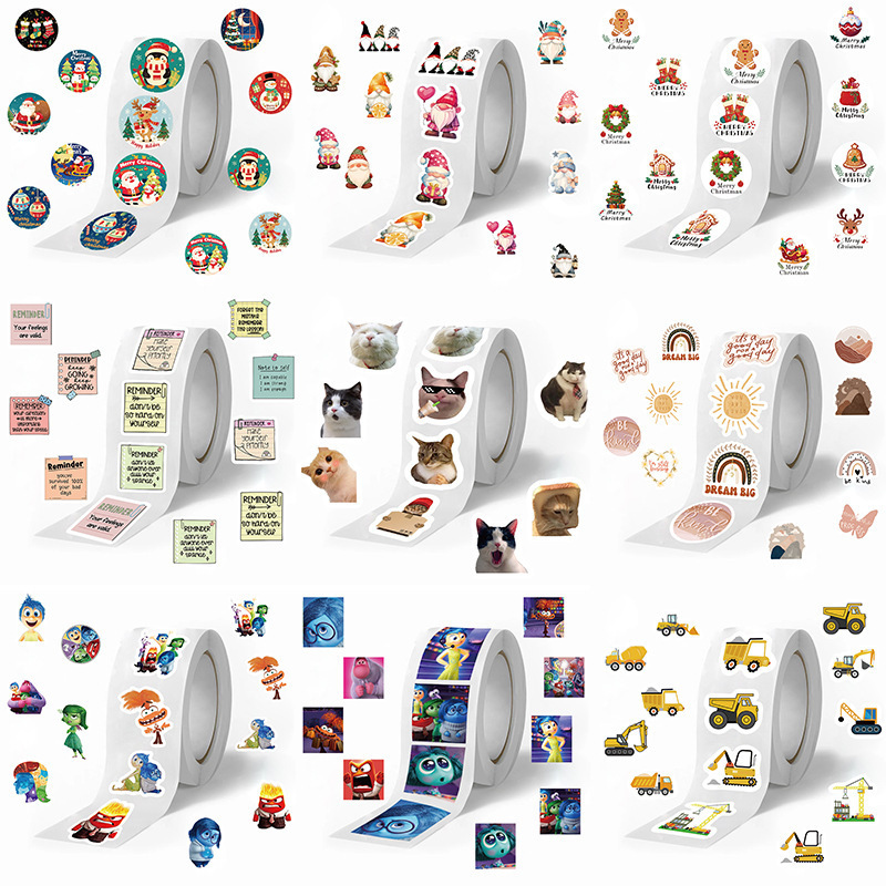 Hundreds of Roll-On Stickers Collection, 500 Sheets/Roll, Cross-Border Hot-Selling, In-Stock Wholesale