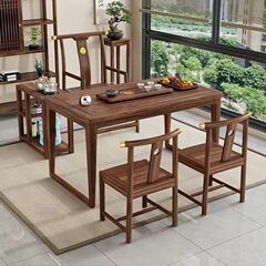 胡桃木の実木のテーブルと椅子の中国式の組み合わせの小戸型のベランダの茶台のお茶の何禅の意味の工夫の家庭はお茶を入れて一体になります。