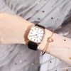 Fashionable square brand swiss watch suitable for men and women for beloved, belt, quartz watches, Korean style