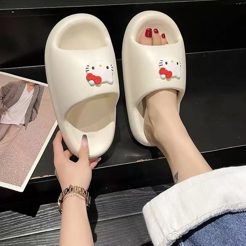 EVA 빵 슬리퍼 새끼 고양이-화이트