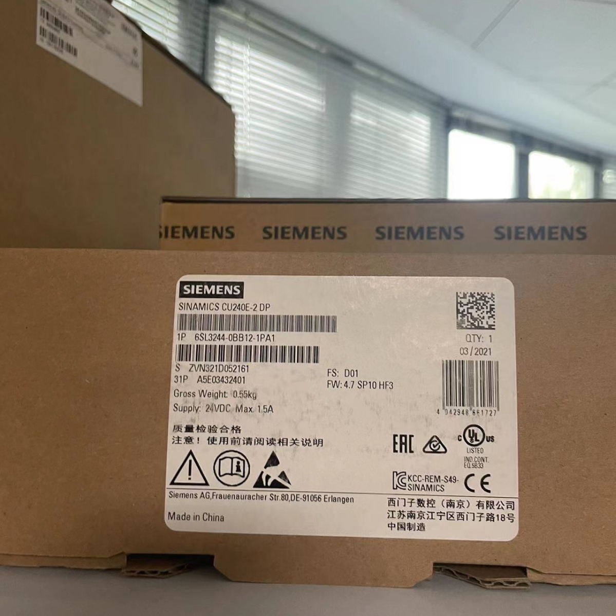 现货供应原装西门子6SL3244-0BB12-1PA1