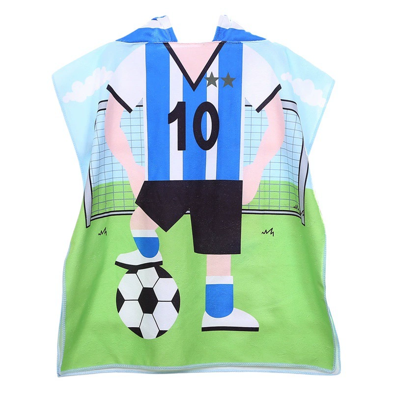 Детское пончо-полотенце из микрофибры с капюшоном, мягкое и впитывающее, без ворса, носимое, утолщенное пляжное полотенце.