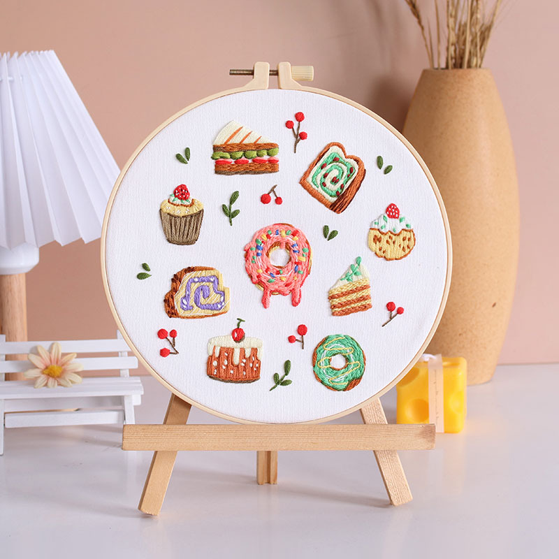 Bordado de postres de pan, kit de paquete de material de bricolaje hecho a mano, juego de costura, Amazon, inglés transfronterizo, nuevo producto original