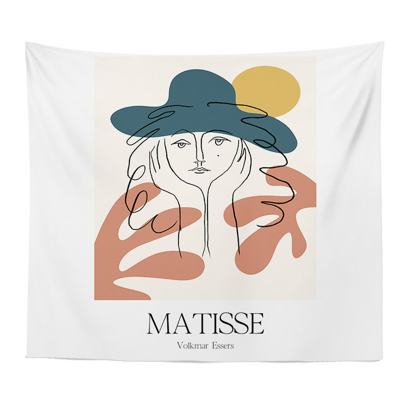 Exportación Comercio exterior Piel de camarones Amazon Fondo tela nórdico paisaje abstracto pintura dormitorio decoración colgante tela entrega de una sola pieza