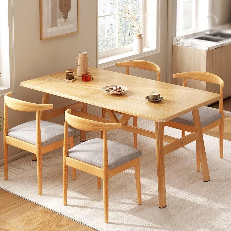 Nordic Dining Table for Small Apartments, Modern and Simple Rental House Dining Table, Light Luxury Rectangular Table and Chair Set, Simple