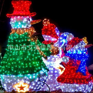 Customized Led Christmas Decoration Lights, Shopping Mall Outdoor Square Snowman Shaped Decorative Lights, Cultural Tourism Lighting Engineering Devices