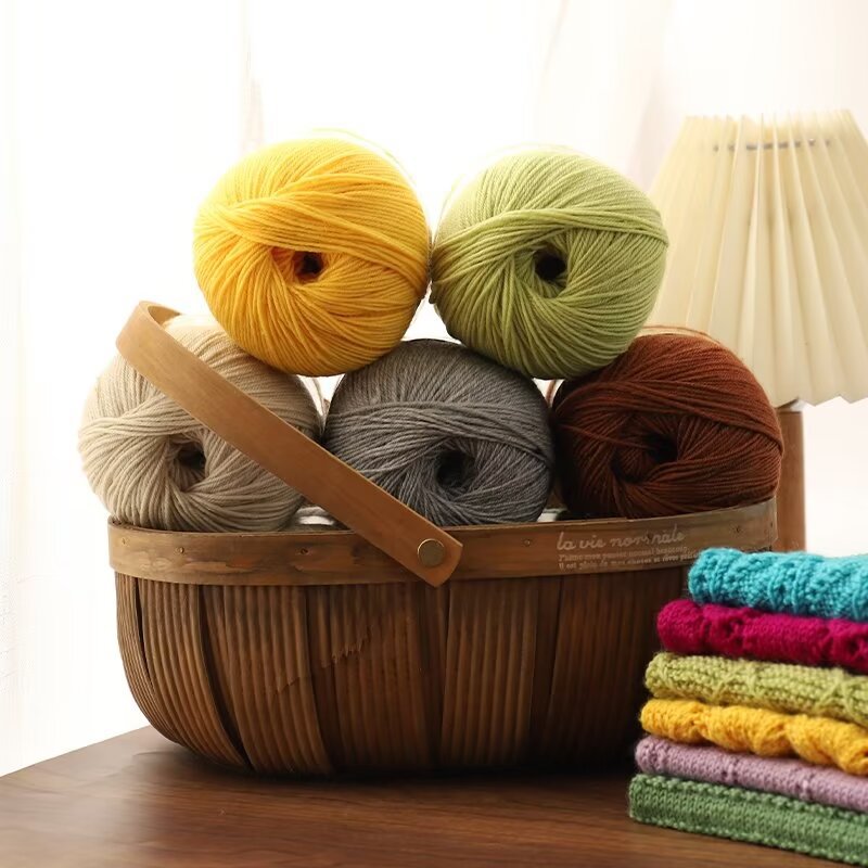 批发代发大量中细羊毛线手工diy50克毛衣帽子披肩针织机织