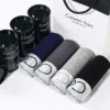 Black can gift box 4 silver edge 4 (black+gray+medium gray+dark blue)