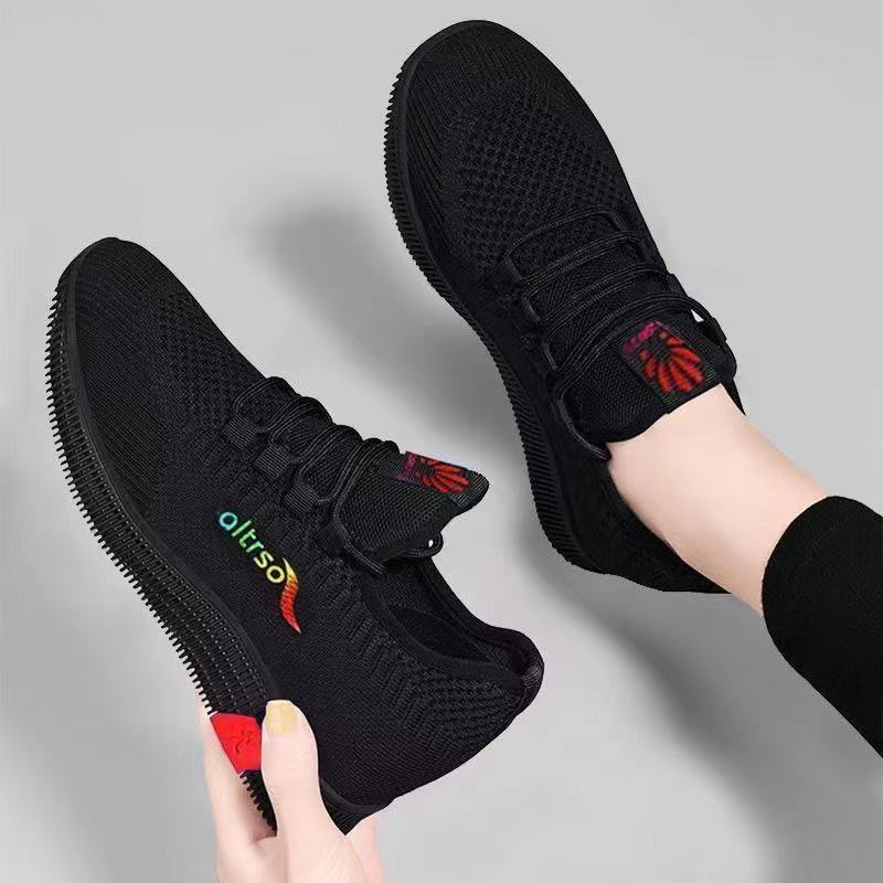 Old Beijing Cloth Shoes Non-Slip Soft-Soled Sports Shoes Black Running Shoes Non-Slip Soft-Soled Mother's Shoes Work Shoes for Women
