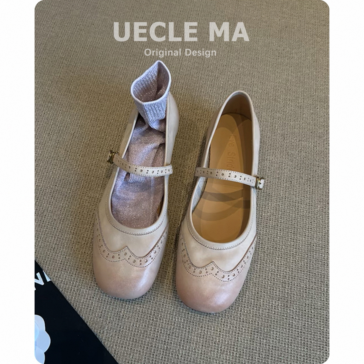 Piero de vaca ~ cuero francés zapatos de mujer nuevos zapatos de ballet con falda retrógrada universal zapatos de tallado marigen