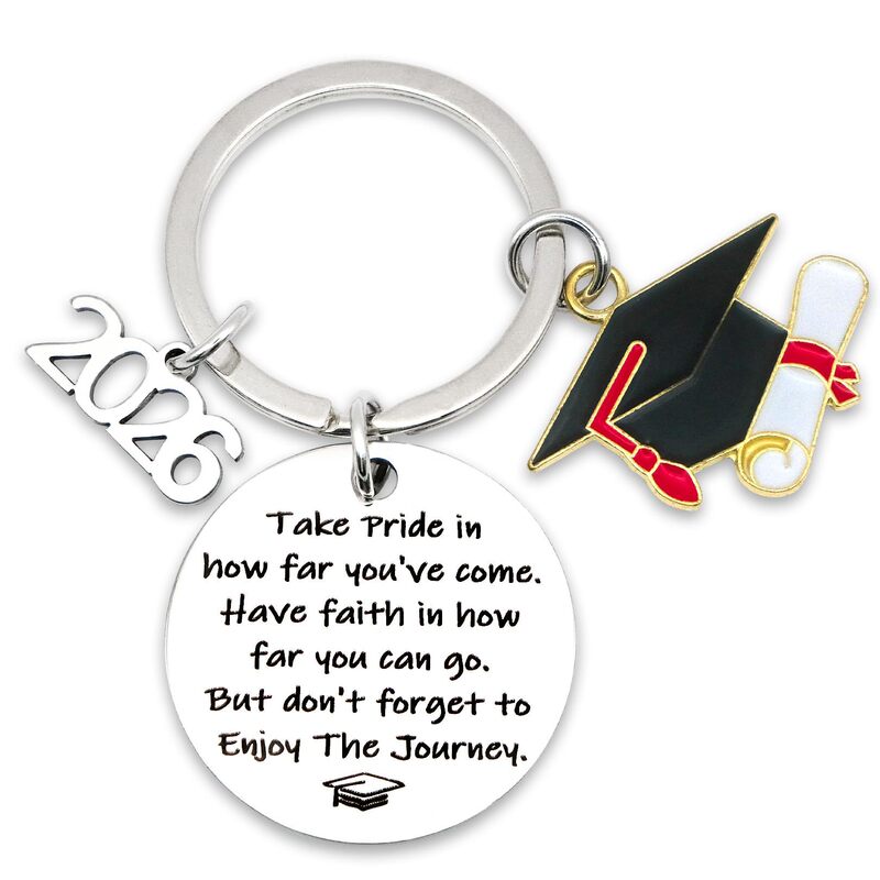 Cross-Border Amazon 2026 Graduation Season Keychain Stainless Steel Graduation Commemorative Gift Graduation Gift Upon Leaving School