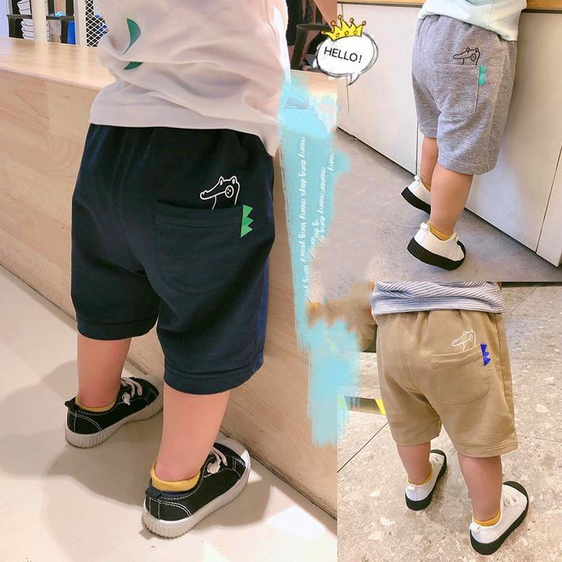 2025 Summer Cotton Boy Baby Cartoon Dinosaur Children's Shorts Thin Children's Pants Casual Western Style Quarter Pants 2025 Summer Cotton Boy Baby Cartoon Dinosaur Children's Shorts Thin Children's Pants Casual Western Style Quarter Pants