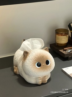 Cute Siamese Cat Tissue Box Living Room Paper Box Ceramic Tissue Box Home Coffee Table Ornaments Creative Napkin Box