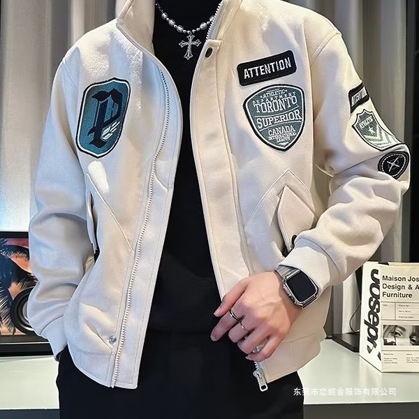 Fashionable Men's Jacket Spring Summer Trendy Embroidered Bomber Jacket American Baseball Suit Casual Coat