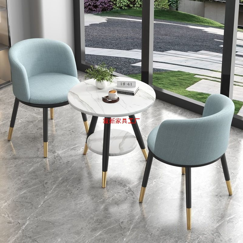 Light Luxury Balcony Small Table and Chair Three-Piece Set Internet Celebrity One Table and Two Chairs Simple Small Round Table Creative Leisure Tea Table and Chair Combination