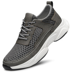 內增高網面鞋男8cm6cm透氣厚底飛織休閒運動鞋軟底男士增高老爹鞋