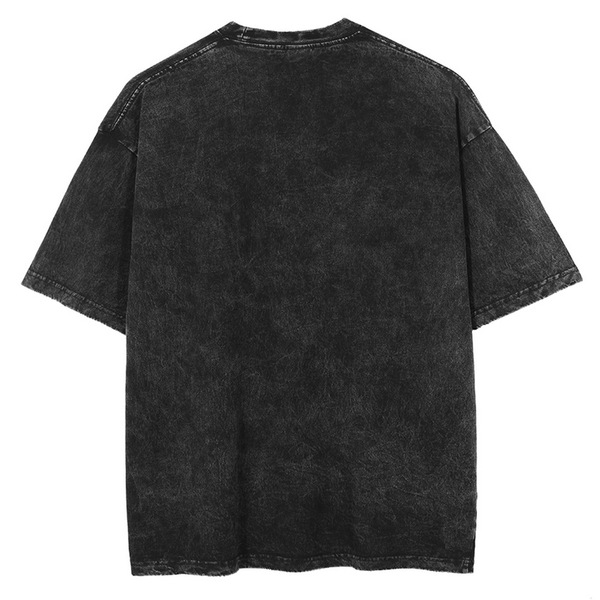 Black cotton men's retro T-shirt