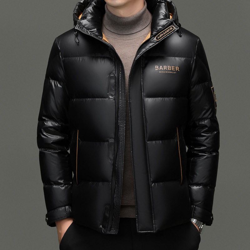 Tommy down Jacket 2025 Autumn and Winter New Hooded White Duck down Warm Thick High-End down Jacket for Young and Middle-Aged Men