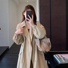 自带气场 慵懒时髦感高品质显瘦风衣长款薄外套女秋新款X23736X