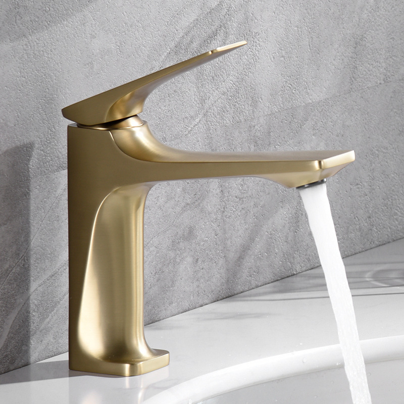 Grifos de lavabo gris de pistola baños calientes y fríos de lujo ligero hogar lavabo tablero de ingeniería de agujero único hotel al por mayor