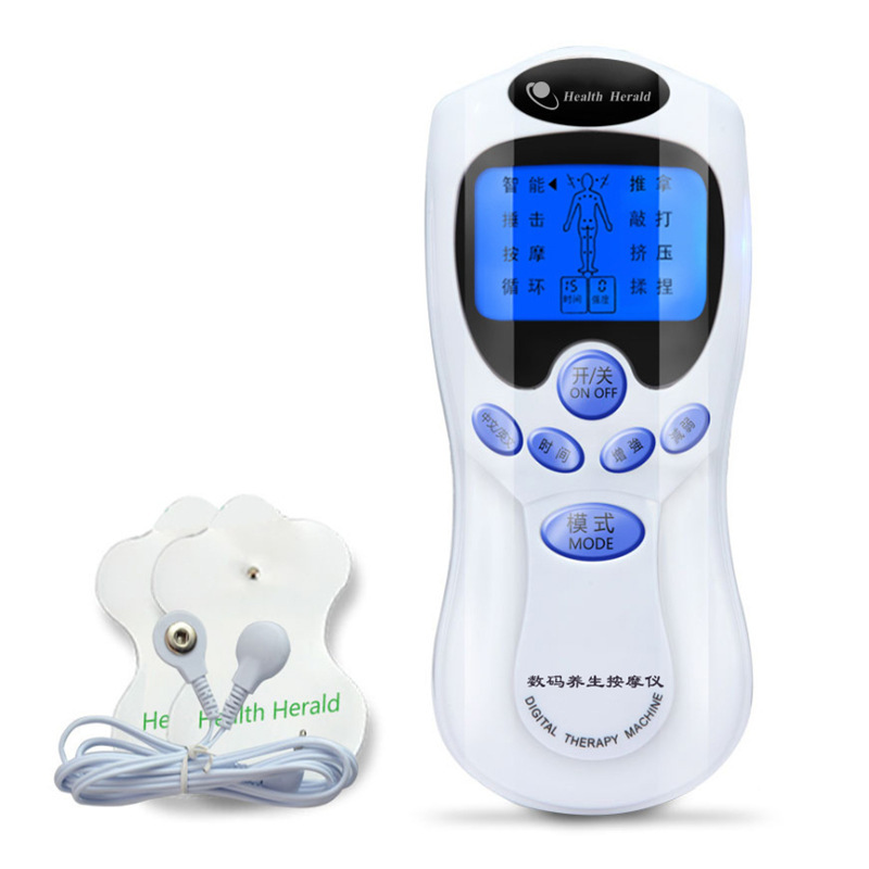Factory Direct Sales Multifunctional Digital Massager Chinese and English Cross-Border Physiotherapy Instrument Electronic Pulse Massager
