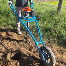 独轮式栽树挖坑机单人操作 微型种树打孔地钻机图片