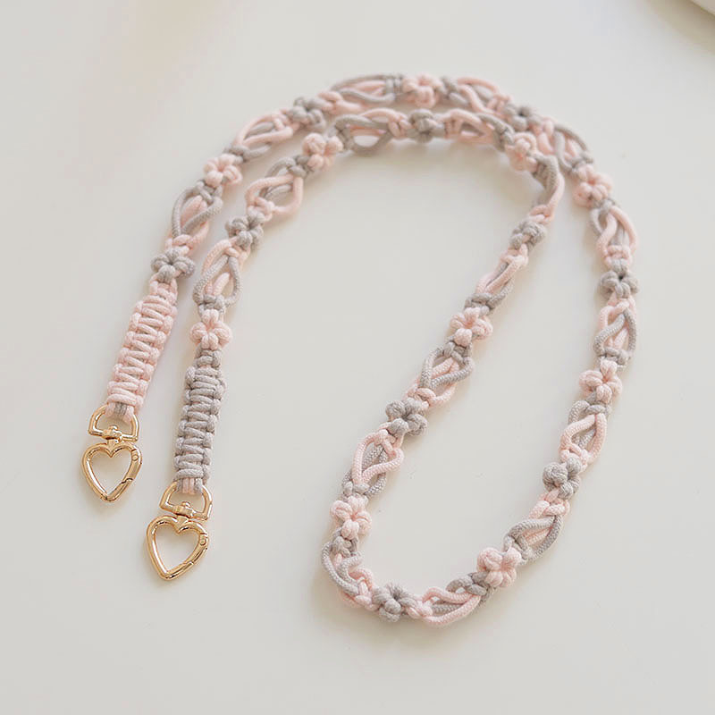 52g Weight Bag Strap Bag Accessories Type 1 Piece Quantity Holiday, Daily Occasion cotton rope Material Color Block Pattern Sweet Style 1 Piece Cotton Rope Color Block Bag Strap 7