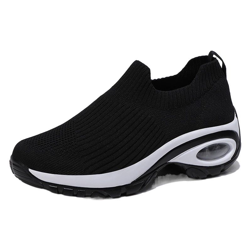 Женская обувь повседневная Joker летние кроссовки на воздушной подушке, тканые дышащие ленивые туфли, кроссовки с педалями оптом