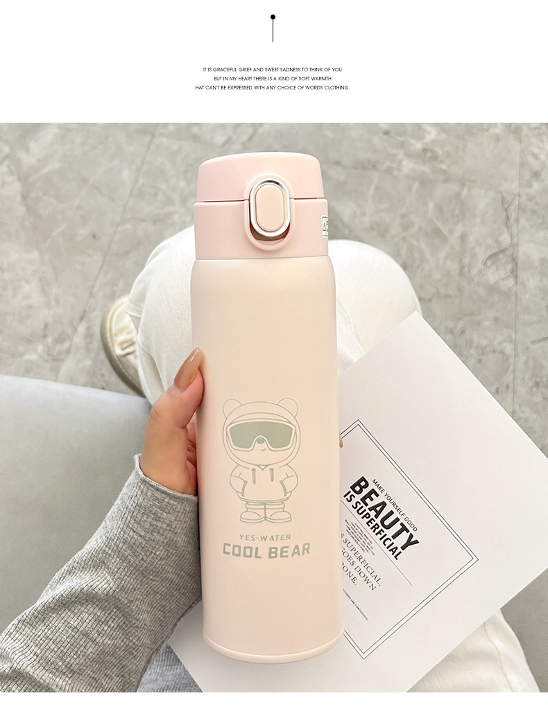 2023 New Korean version creative cartoon insulated cup for students, men and women, high appearance level, simple insulated water cup, direct drinking cup pic 37