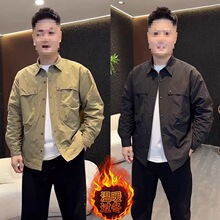 夹棉夹克男显瘦秋冬宽松多口袋二棉裁剪新款男士2024立体棉服廓形