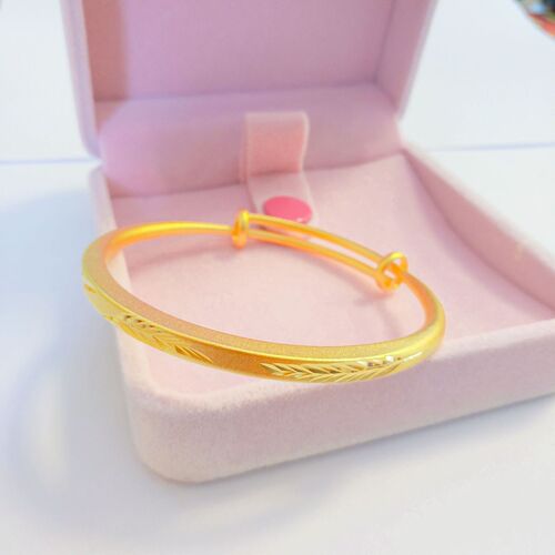 Overseas Sand Gold Square Ancient Craft Bracelet Push-Pull Meteor Shower Bracelet Copper Plated Gold Women's Quality Jewelry Wholesale