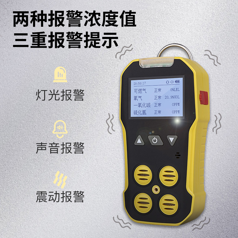 BH-4A 휴대용 4 대 1 독성 및 유해 가스 탐지기 일산화산소 경보