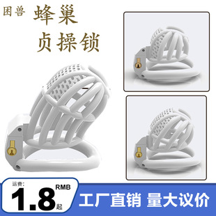 Metal Flat Chastity Lock CB Lock Men's Flat Puppet Cobra Birdcage Wearing Abstinence for Going Out Foreign Trade