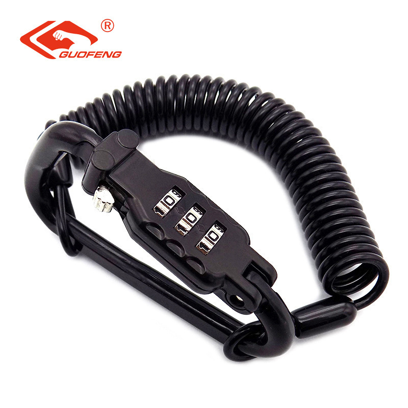 Cerradura de casco de motocicleta cerradura de contraseña alargada cuerda de acero cerradura de coche eléctrico cerradura de contraseña de bicicleta de montaña