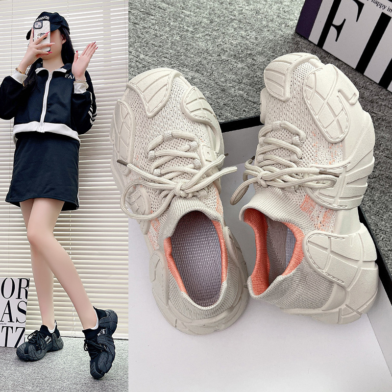 Mesh Sports Shoes for Women 2025 Spring & Fall New Casual Slip-On Couple Coconut Shoes Breathable Running Dad Shoes for Women