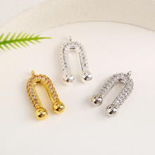 18K����ɫ΢��ʯU���R���diy�����������B�ӿ����