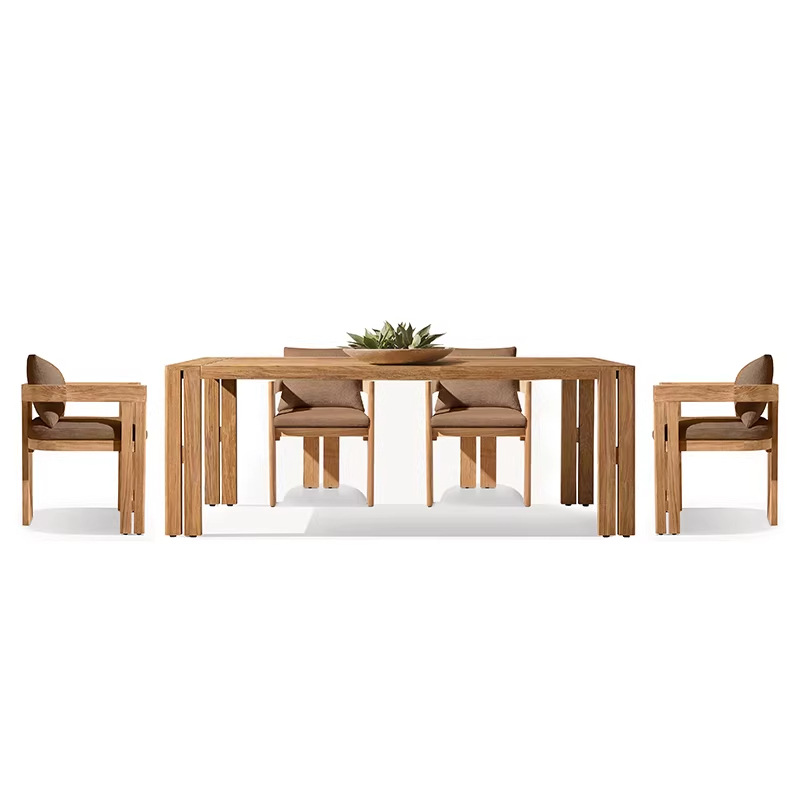 Reposabrazos 4 sillas + mesa larga de 183cm (versión de lujo)