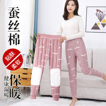 蚕丝棉裤女内穿冬季加绒加厚休闲百搭高腰打底裤大码保暖裤子