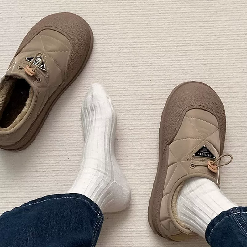 Новая обувь, хлопчатобумажная обувь, 2023 Birkenth Fashion Year, универсальная Нескользящая удобная женская повседневная обувь на плоской подошве, зимняя теплая обувь на флисовой подкладке