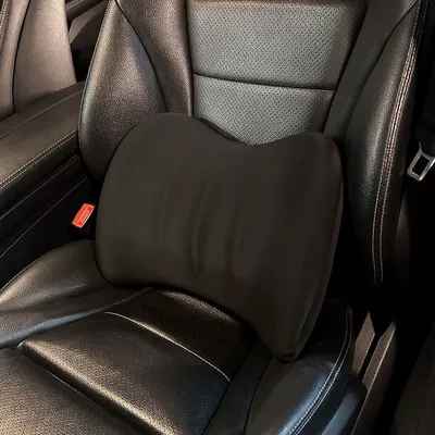 Headrest, cute car lumbar support, in-car - car-accessories-single-black-comfortable-memory-foam-lumbar-support-pillow