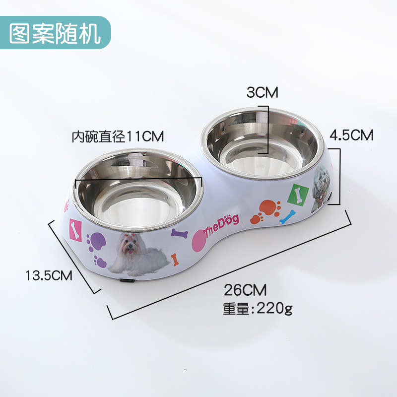 Imitación de cerámica gato tazón al por mayor impresión mascota doble tazón perro tazón gato tazón de agua alimentador de agua conjunto de alimentos para mascotas tazón de comida para perros