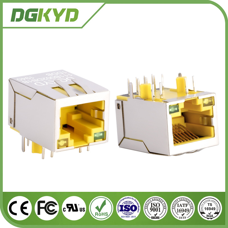 Rj45 100m Industrial Communication Network Interface Ethernet Socket Yellow Dgkyd111B002Db1B1Ddb