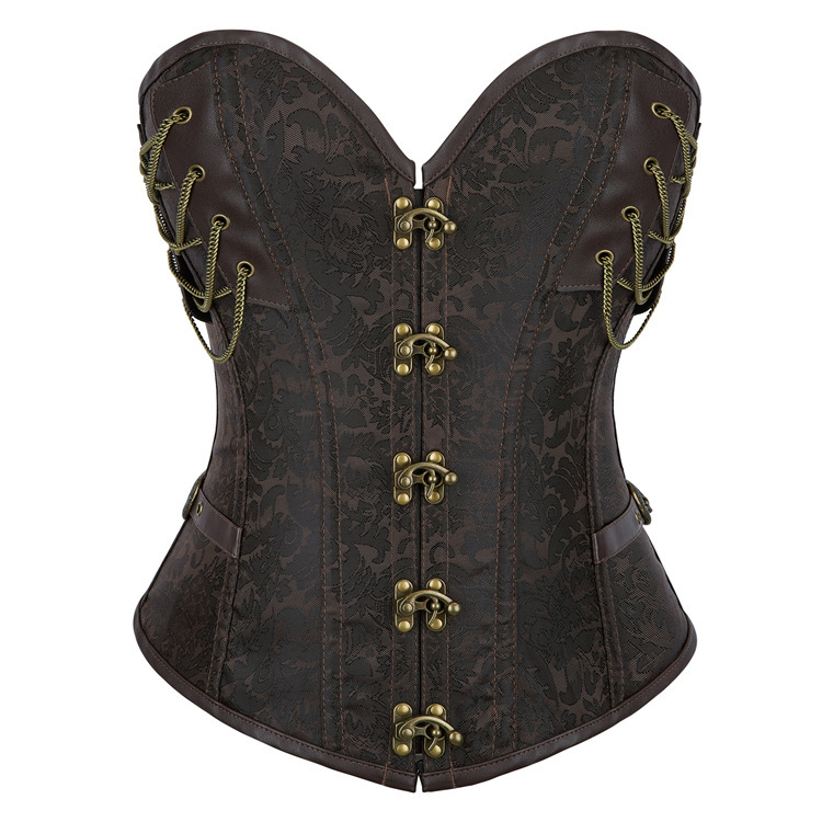 New Dark Brown Steel Bone Gothic Retro Palace Body Shaping Top with Chain Decoration Amazon Temu Supply New Dark Brown Steel Bone Gothic Retro Palace Body Shaping Top with Chain Decoration Amazon Temu Supply